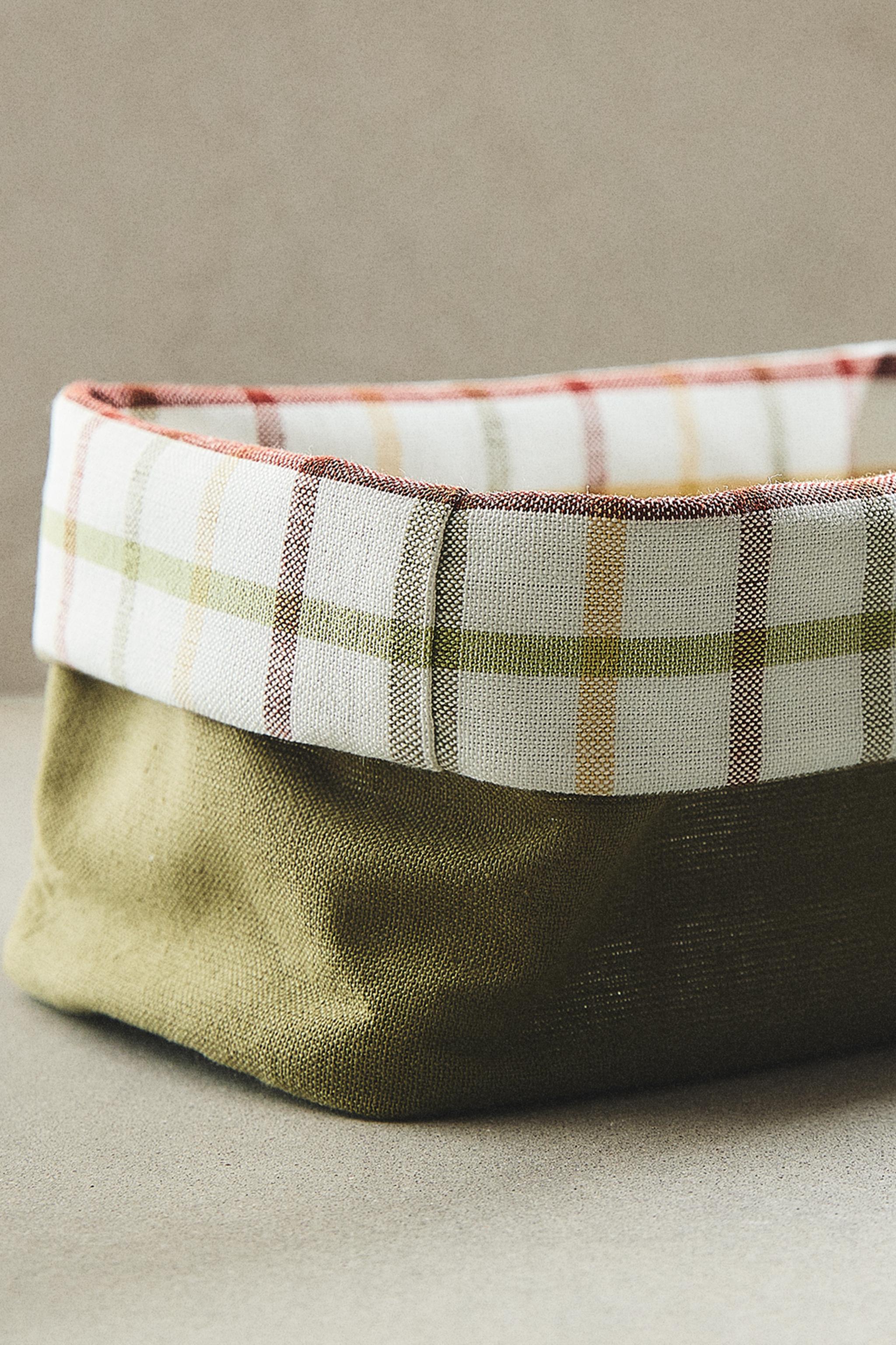 CHECK COTTON BASKET